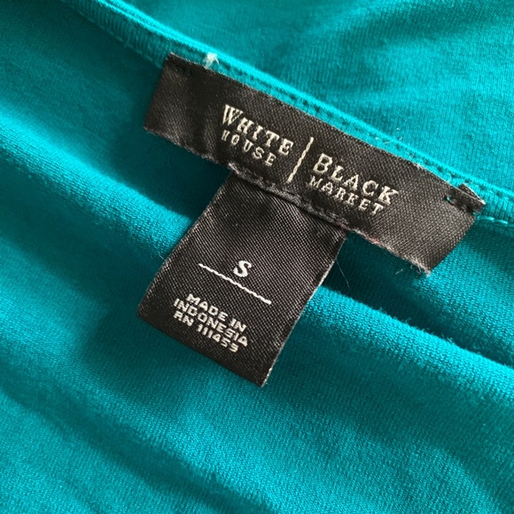 ☝️SALE WHITE HOUSE BLACK MARKET teal top - Picture 4 of 5